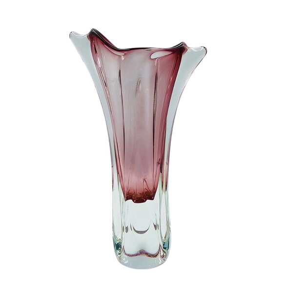 1970s Luxury Handcrafted Pink Vase in Murano Glass. Made in Italy - Picture 1 of 9